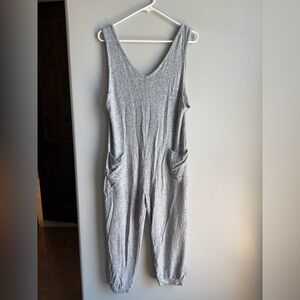 Pink Blush Gray Sleeveless Soft Jumpsuit Maternity Cottagecore size S